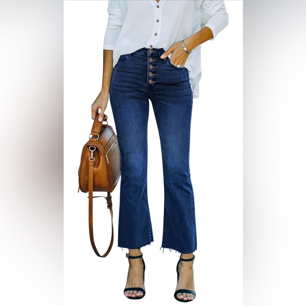 NWOT Lookub Women Stretch High Rise Capri Jeans XL